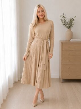 Midi Dress Beige Medium
